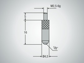Image pro obrázek produktu Měřicí dotek M2,5 kužel Ø 1/8" délka 16 mm